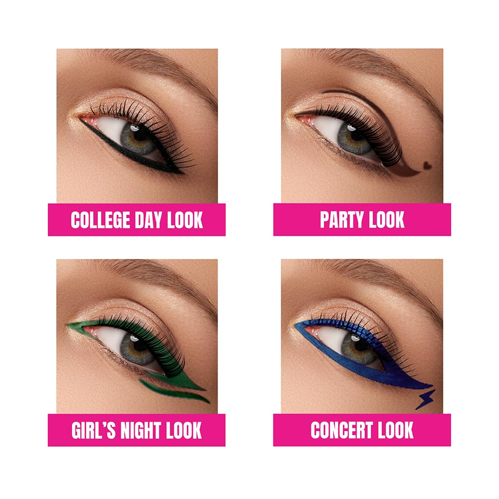 Elle 18 Eye Drama Kajal, Matte Finish, Super Black, Smudgeproof & Waterproof, 0.35 G