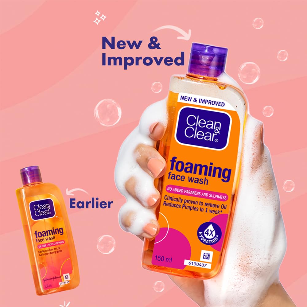 Clean & Clear Foaming Facewash for Oily Skin, Brown, 240ml