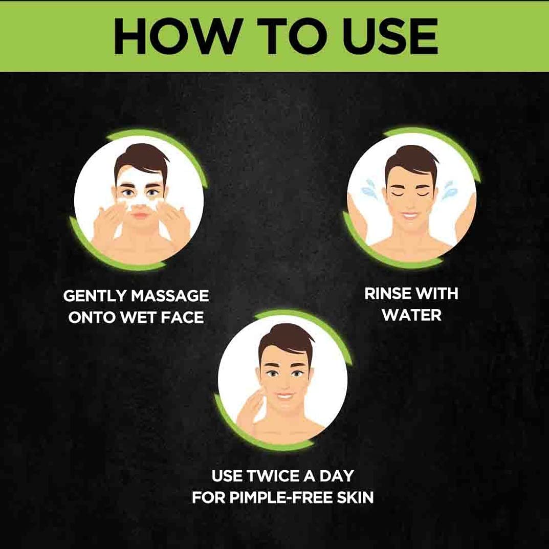 Garnier Men, Anti-Pimple Face Wash, Repairs Skin & Balances Oils, AcnoFight, 100 g