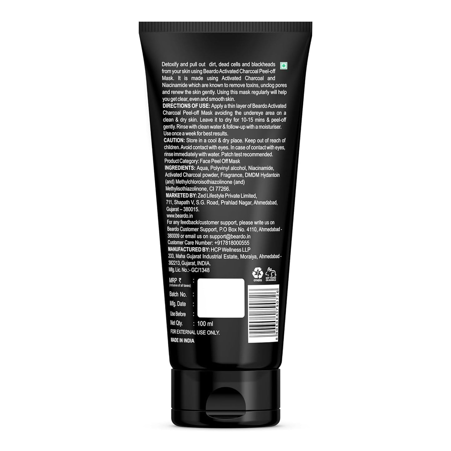 Beardo DeTan Peel off Face Mask for Men, 100g | Coffee Extract to Remove Tan & Deep Cleansing, Defeat Blackheads & Whiteheads, Face Mask for Glowing Skin