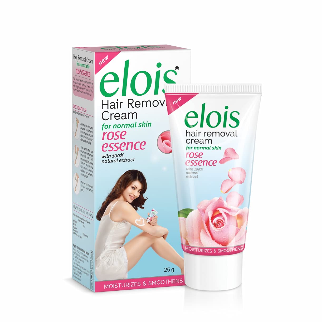 Elois Hair Removal Cream For Women Bikini Area - With Natural Extracts Painless For Normal Skin - Suitable for Legs Underarms Bikini Line Arms - (Rose Extract, 100 Gram)