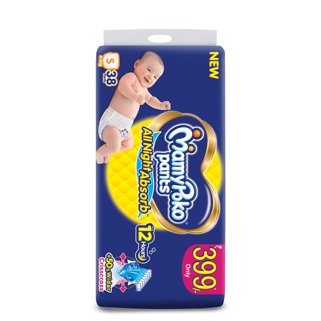 MamyPoko Pants All Night Absorb Baby Diapers, X-Large (XL), 22 Count 12-17 kg