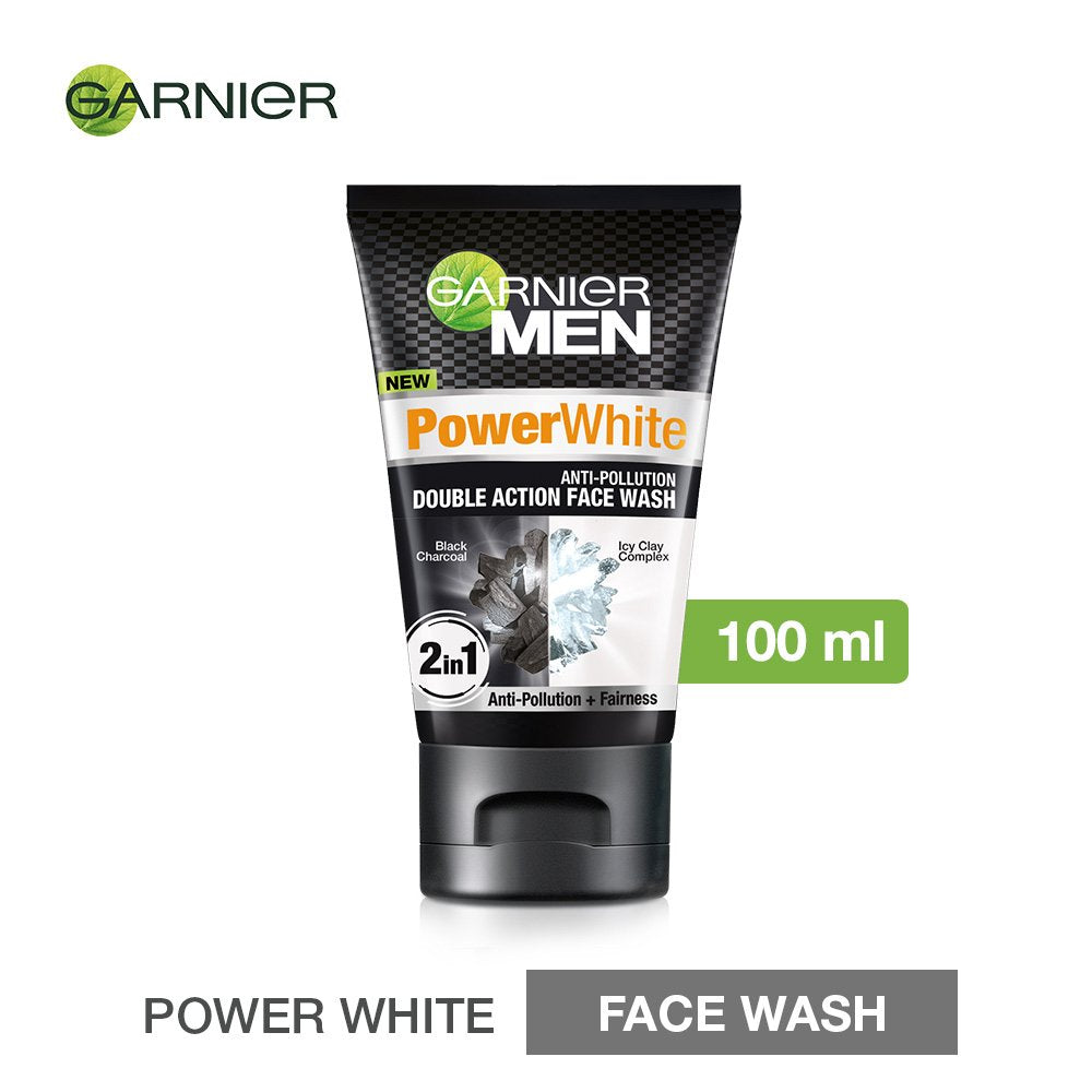 Garnier Men, Face Wash, Brightening & Anti-Pollution, TurboBright Double Action, 100 g