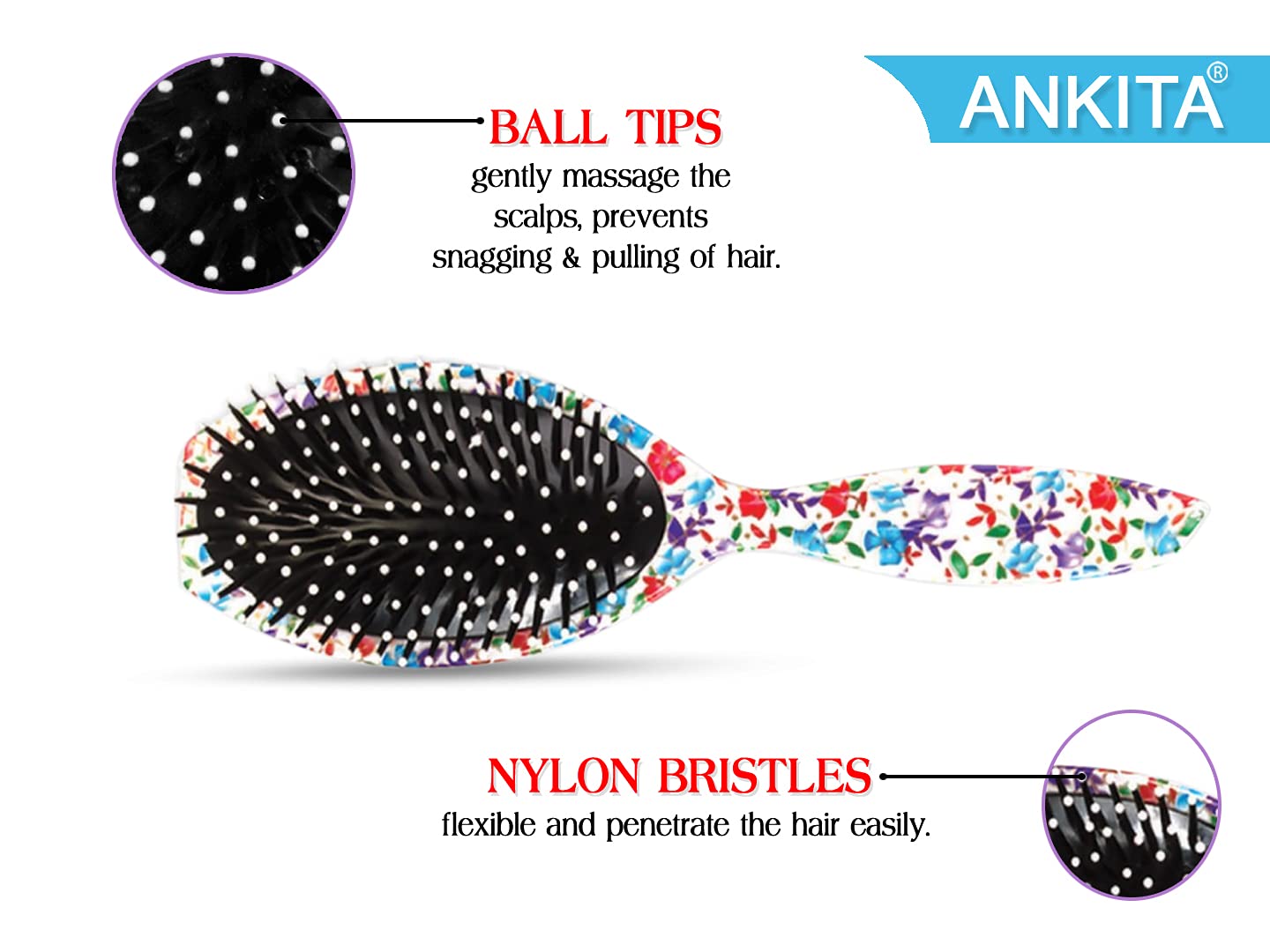 Ankita Paddle Hair Brush by Chhavi Creation (AP-145P)