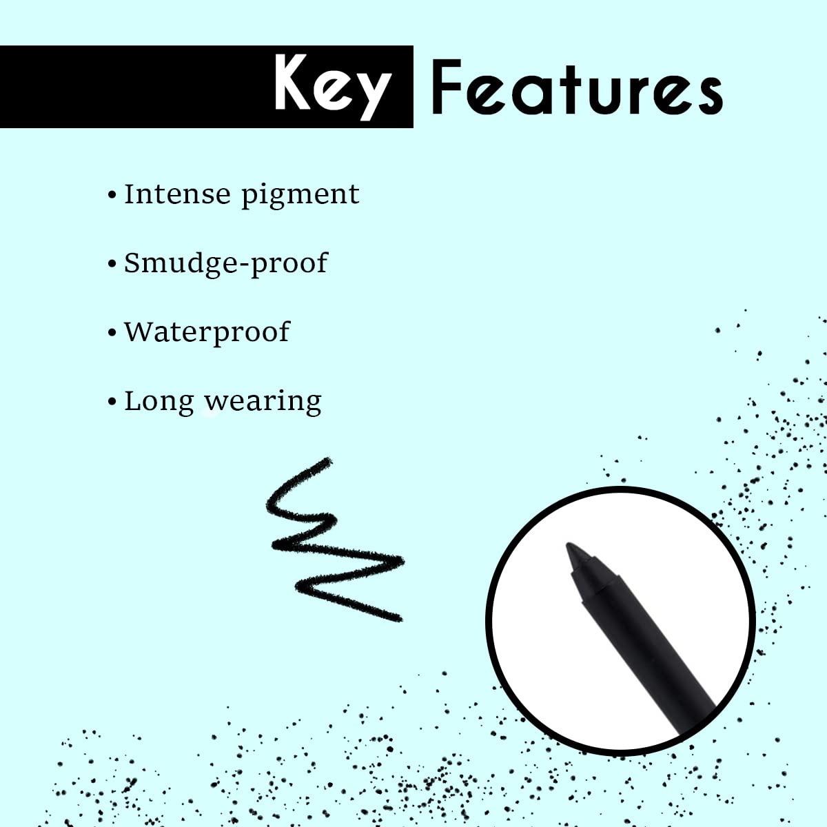 Mattlook Single Stroke Super Glide Eyeliner Kohl Kajal 24 Hours Water Proof|Smudge Proof, Jet Black (1.3gm)