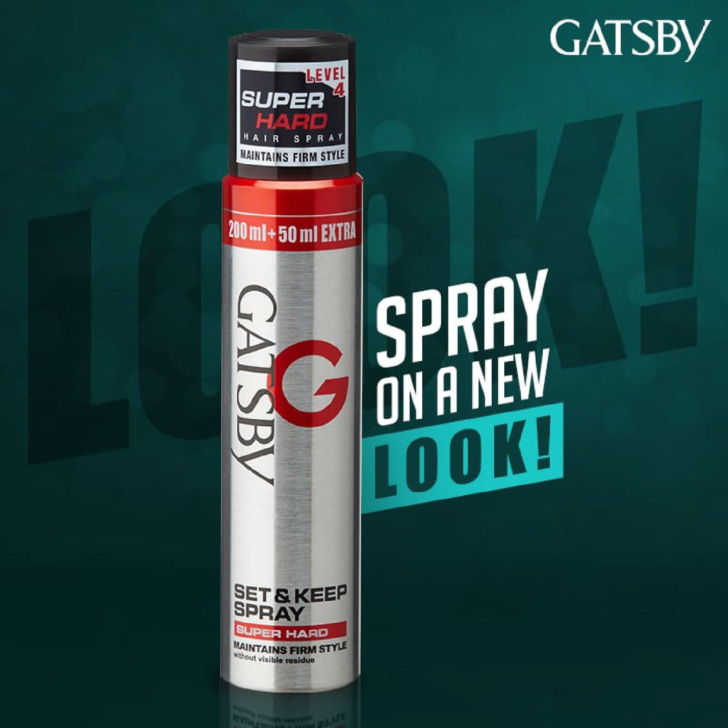 Gatsby Japan Set And Keep Hair Spray Super Hard, 250ml | Quick Drying, Long Lasting Hold, No Flaking & Natural Shine | Non Sticky & Easy Wash Off | Styling Hair Spray