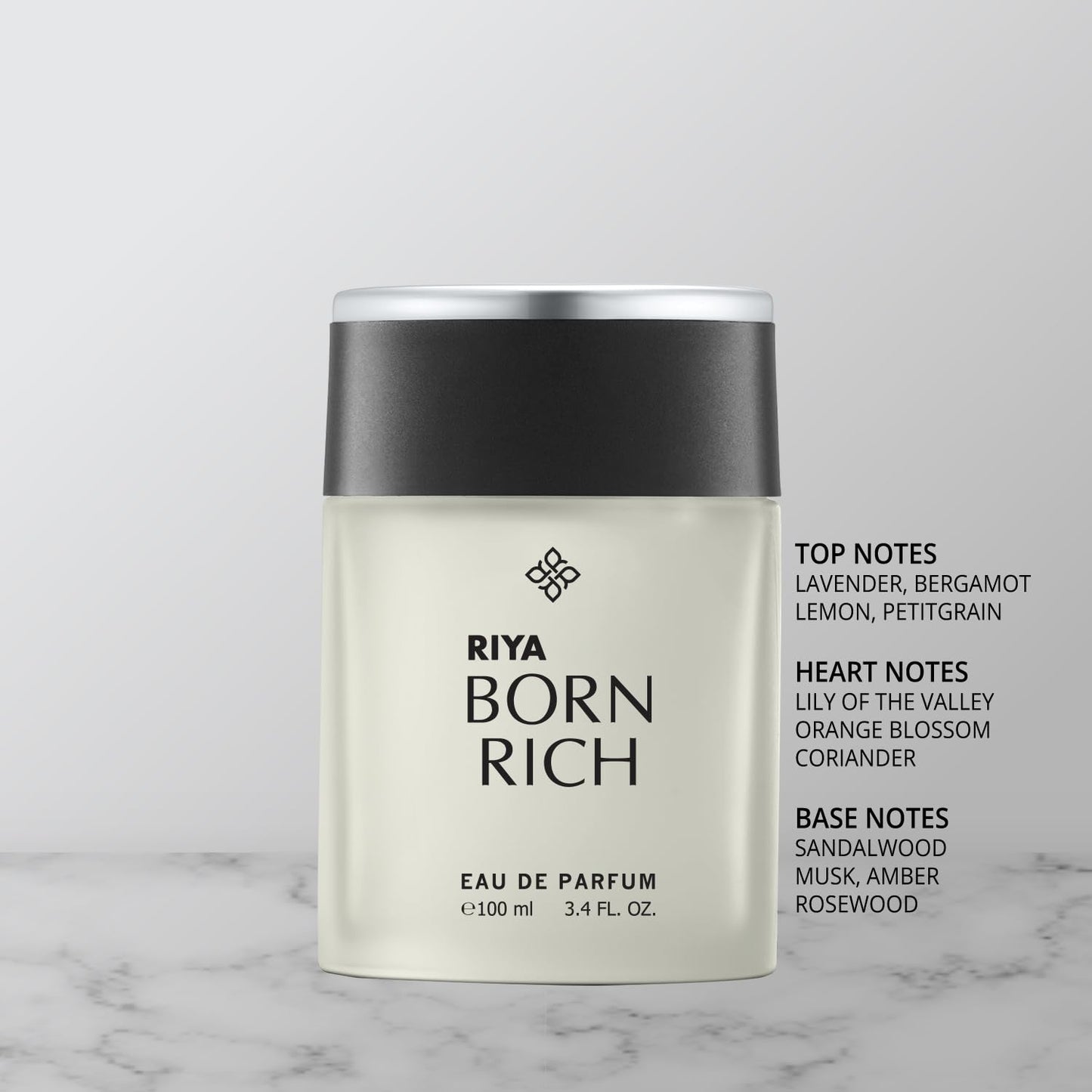 Riya Born Rich By Riya For Men Eau De Parfum Spray Citrus Woody 100 Ml Mild Fragrance Long Lasting Fragrance/Luxurious Vogue Scent