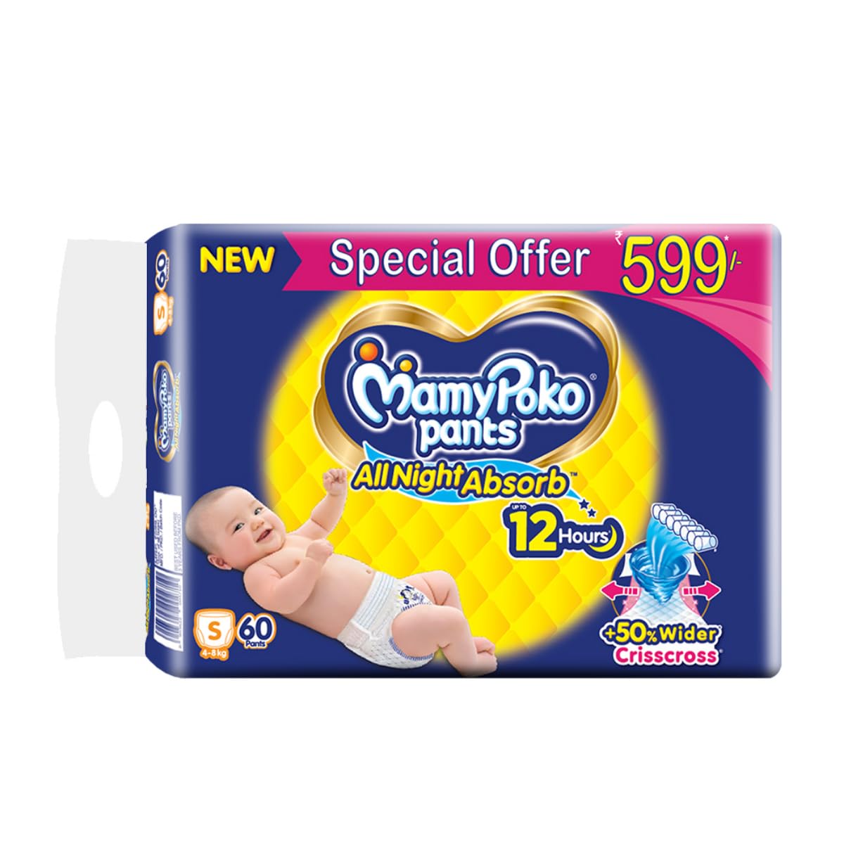 MamyPoko Pants All Night Absorb Baby Diapers, X-Large (XL), 22 Count 12-17 kg