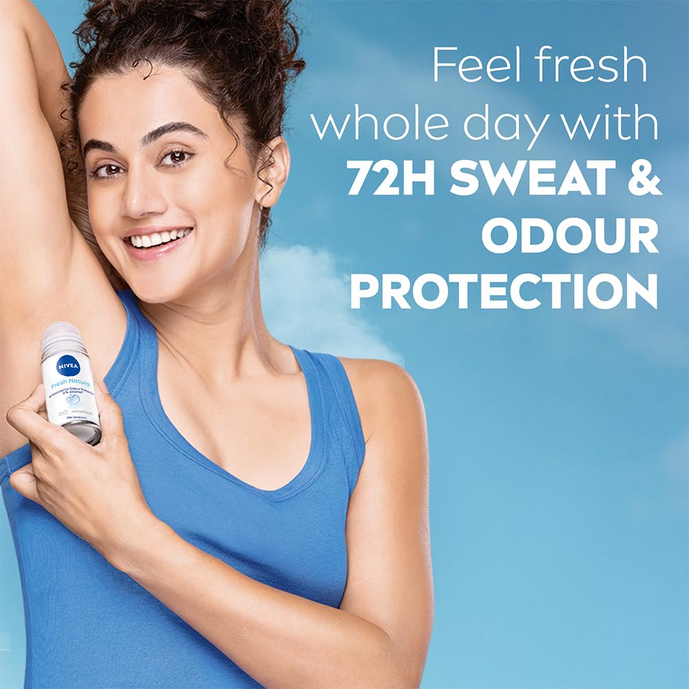NIVEA Pearl and Beauty 50ml Deo Roll On | With Pearl Extracts & Avocado Oil| 72 H Smooth & Beautiful Underarms | 0% Alcohol | For Women