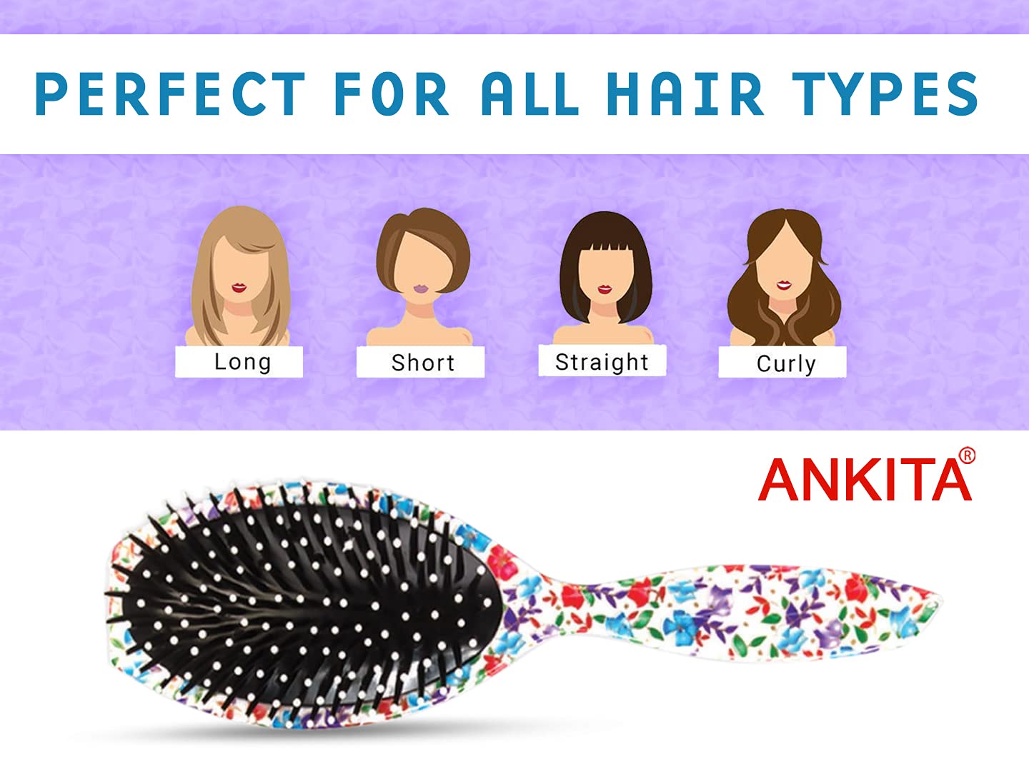 Ankita Paddle Hair Brush by Chhavi Creation (AP-145P)