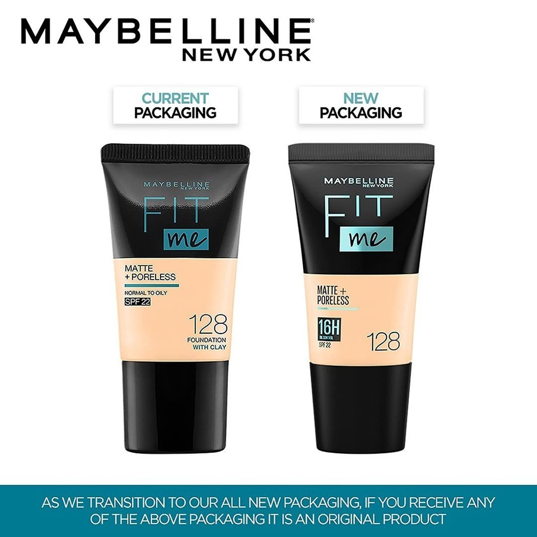 Maybelline New York Liquid Foundation, Matte & Poreless, Full Coverage Blendable Normal to Oily Skin, Fit Me, 220 Natural Beige, 18ml