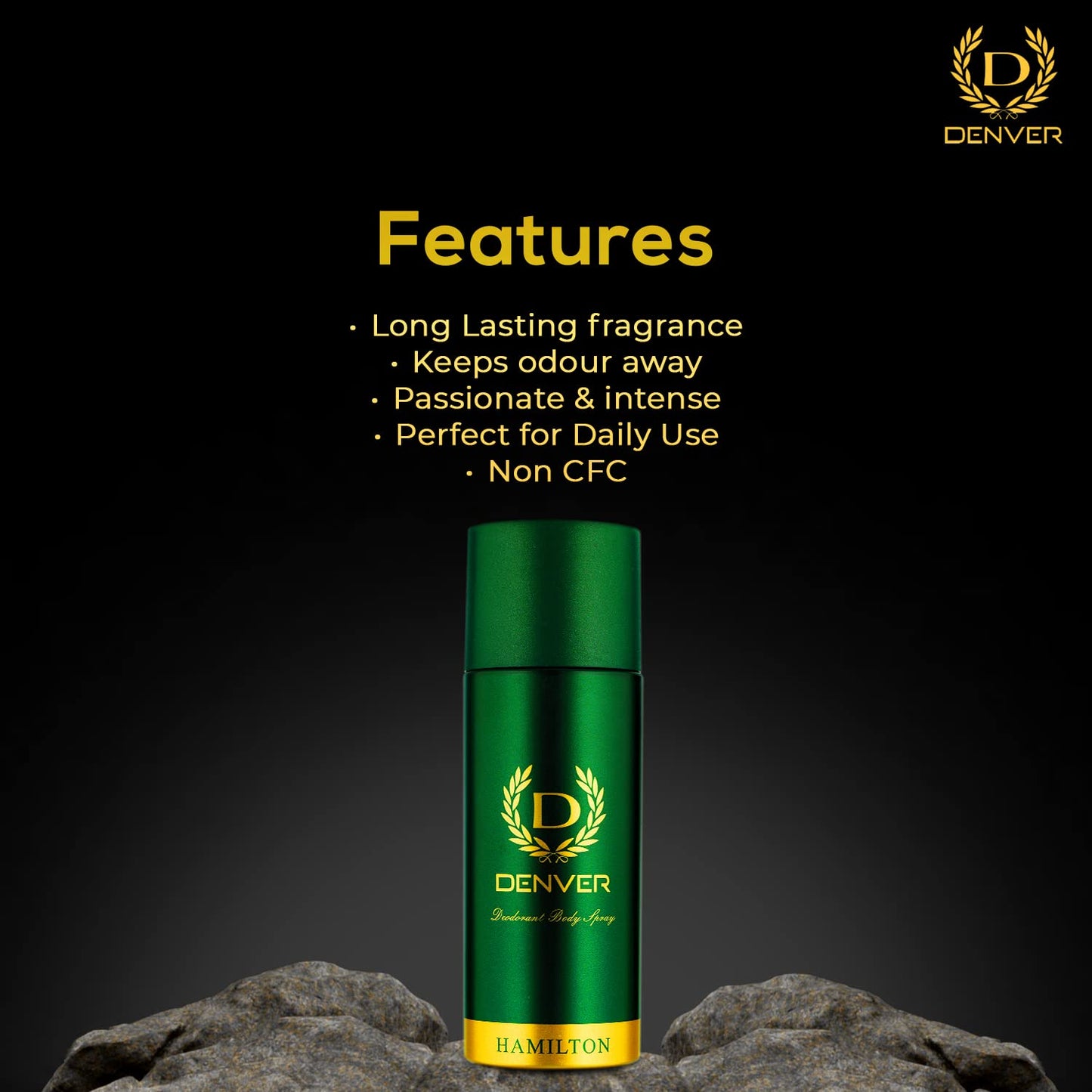 DENVER Hamilton Deodorant Body Spray - (165ML) | Long Lasting Deo for Men