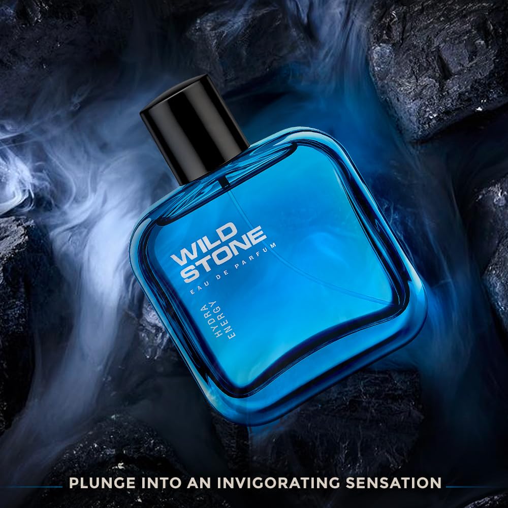 Wild Stone Hydra Energy EDP Premium Perfume for Men, 100 Ml | Long-lasting Eau De Parfum | Refreshing Fragrances for Modern Man | Active Lifestyle | Gift For Men.