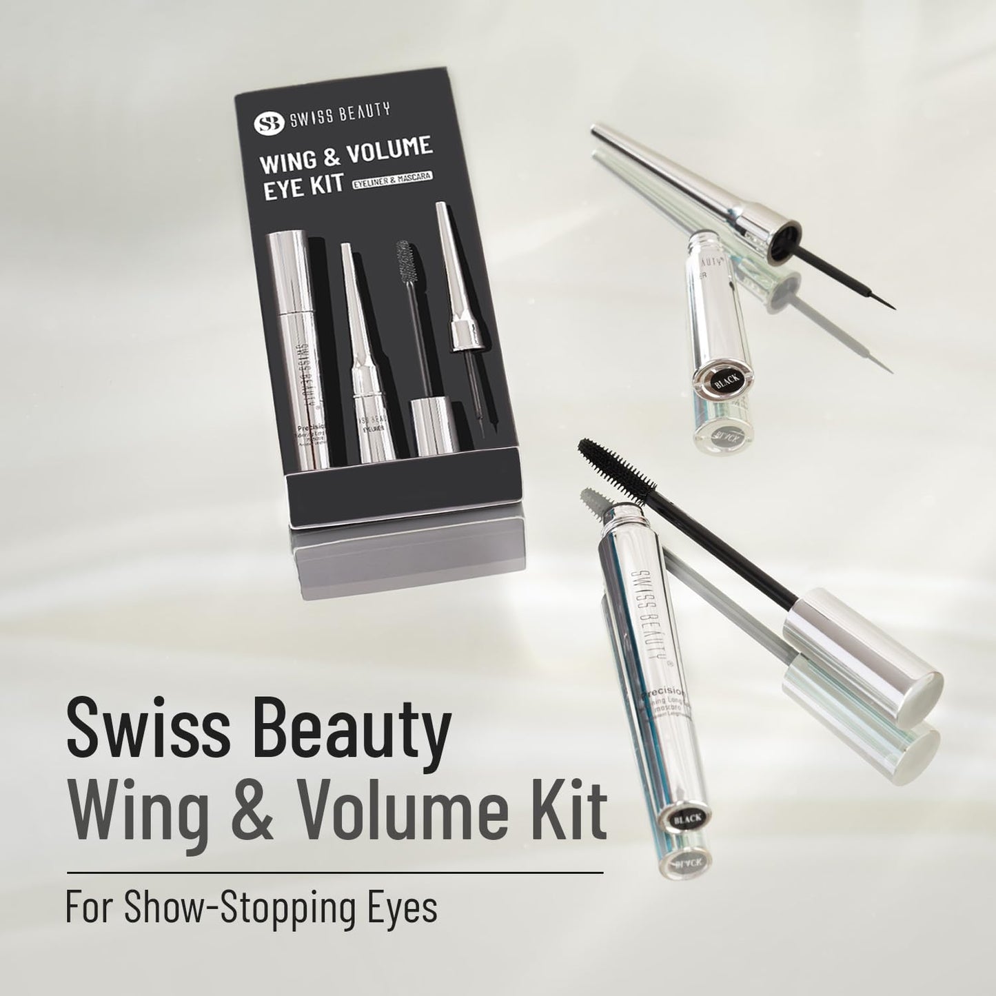 SWISS BEAUTY Waterproof Matte Liquid Black Eyeliner | Smudge Proof, Transfer Proof Eye Liner for Eye Makeup |Black, 4ml |