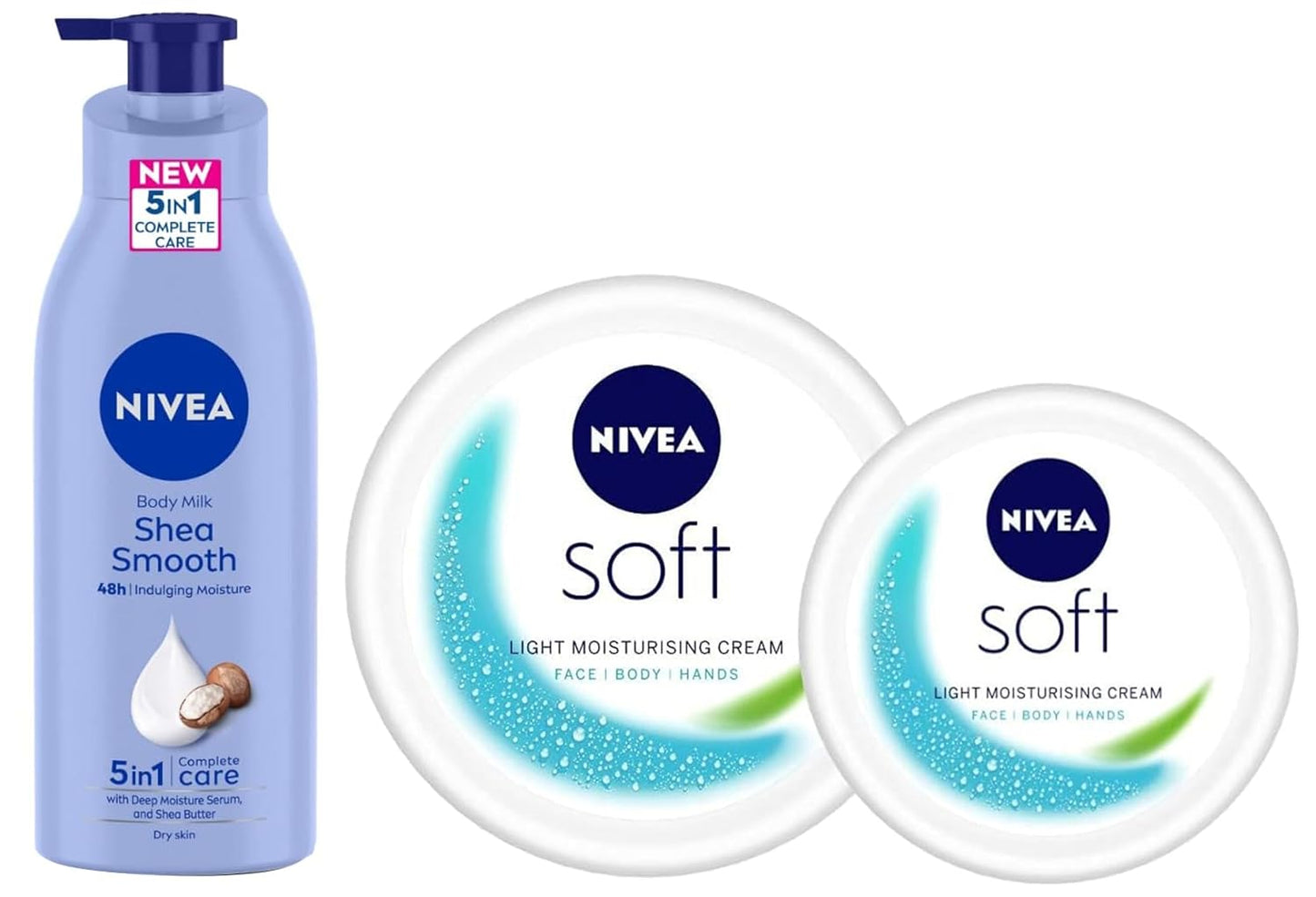 NIVEA Soft Light Moisturizer, 300 ml, for Face, Hand & Body, Non-Greasy Cream with Vitamin E & Jojoba Oil for Instant Hydration