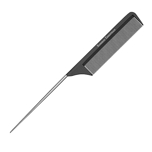 Tony & Guy Professional Hair Tail Comb Salon Cut Comb Styling Stainless Steel Spiked Tool For Beauty,black,M