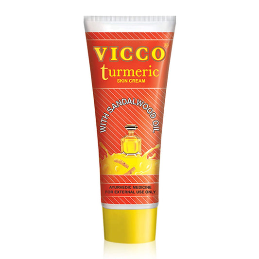 Vicco Turmeric Ayurvedic Skin Cream | 100% Natural Ayurvedic Relief with Turmeric & Sandalwood Oil for Glowing, Even-Toned Skin | Suitable for All Skin Types  | Pack of 1]