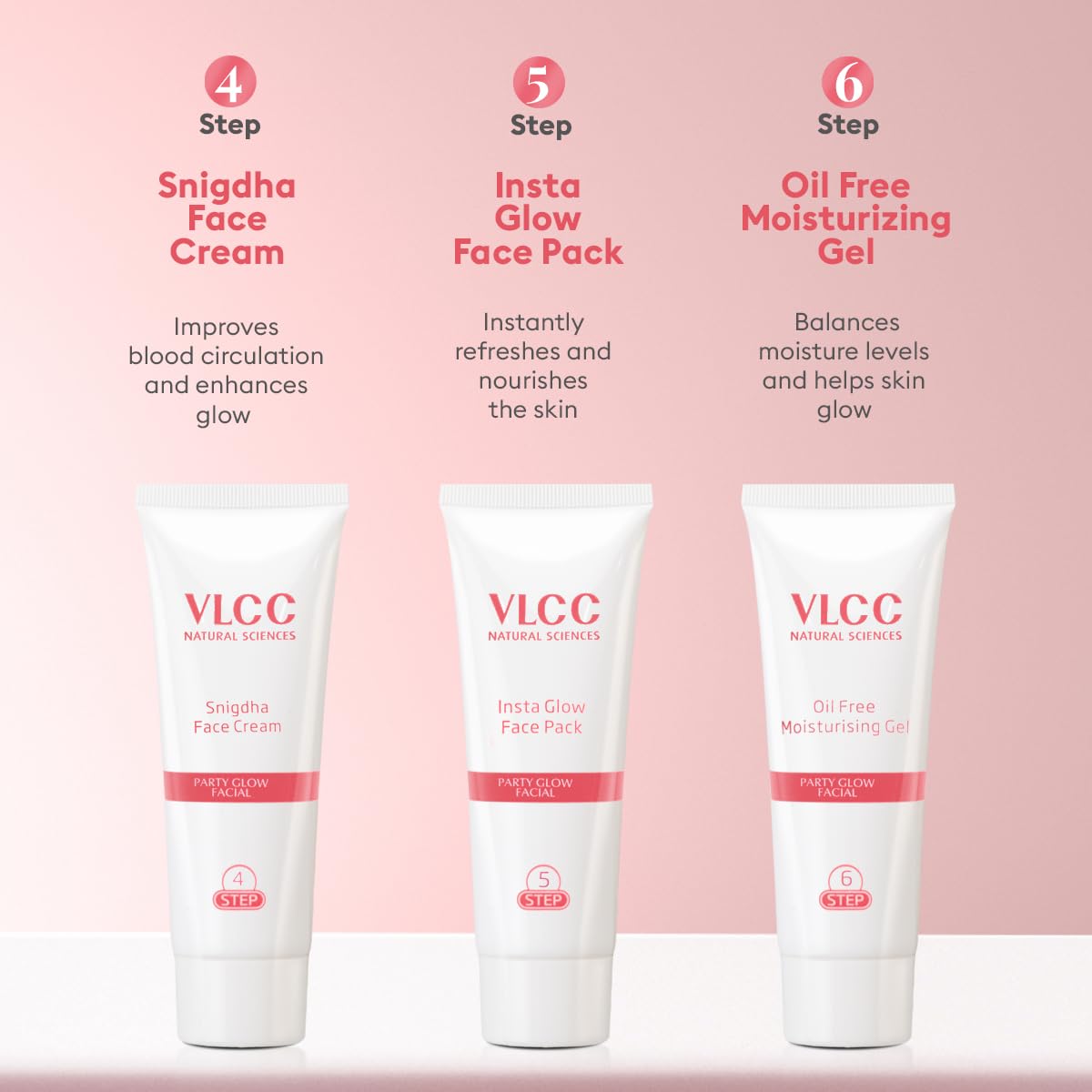 VLCC Party Glow Facial Kit - 60g | Intense Glow For Clear, Bright Skin | Special Occasion at Home Facial | With Indian Berberry, Saffron, Mulberry, and Hazlenut