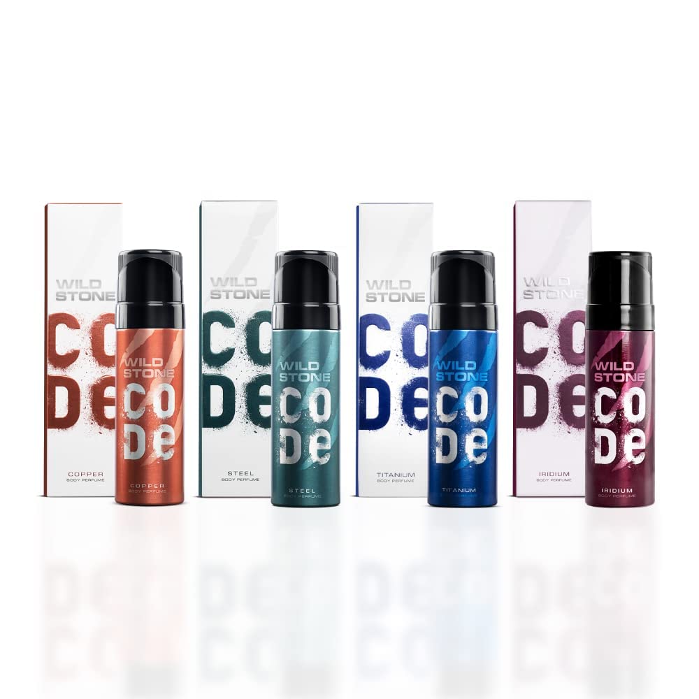 WILD STONE CODE Titanium Long Lasting No Gas Body Perfume For Men, 150Ml, Spray