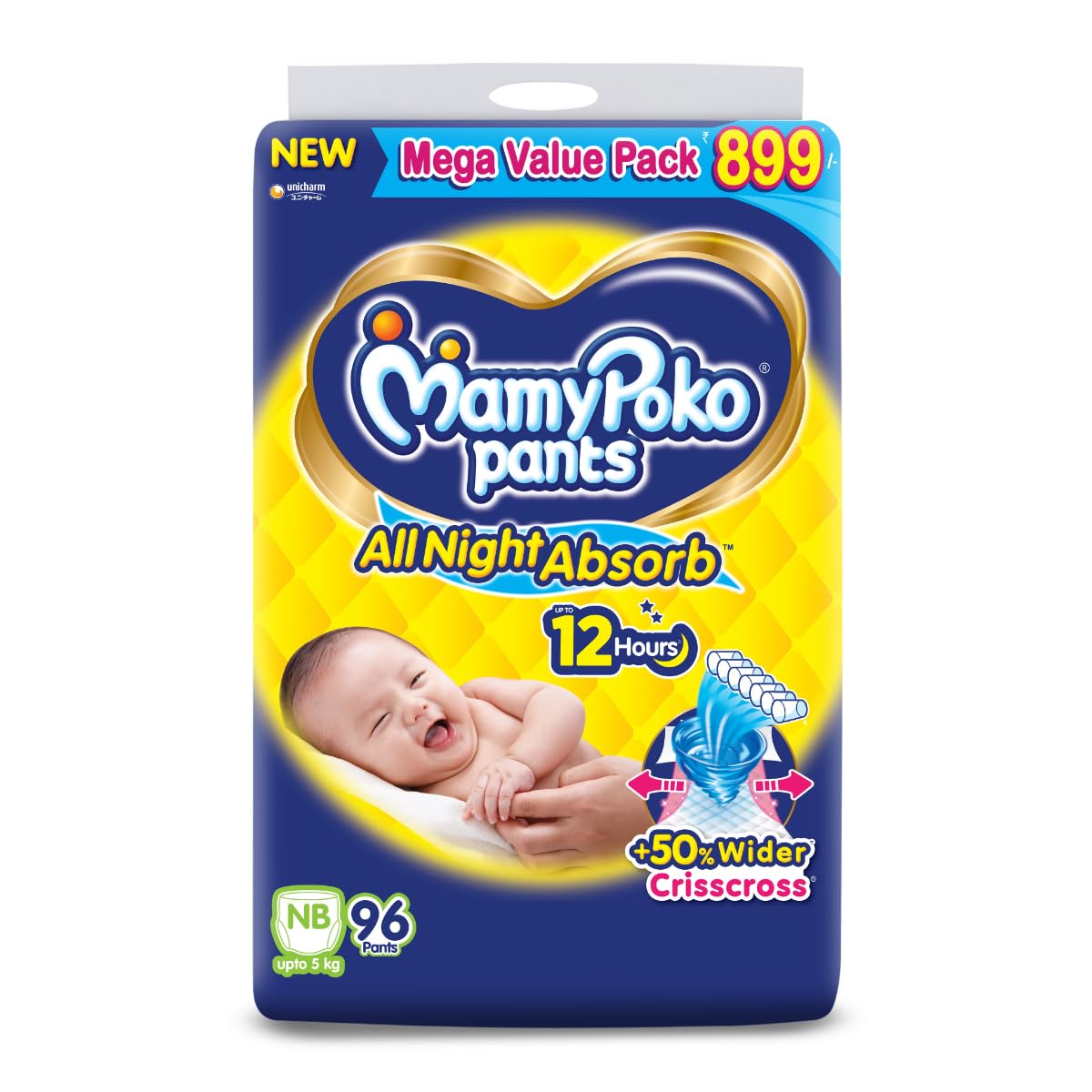MamyPoko Pants All Night Absorb Baby Diapers, X-Large (XL), 22 Count 12-17 kg