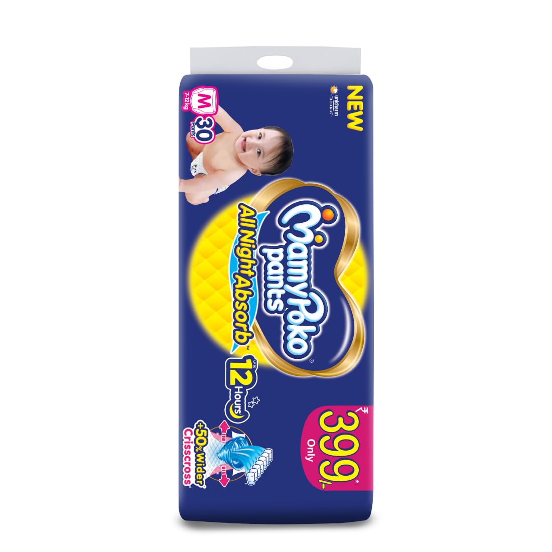 MamyPoko Pants All Night Absorb Baby Diapers, X-Large (XL), 22 Count 12-17 kg