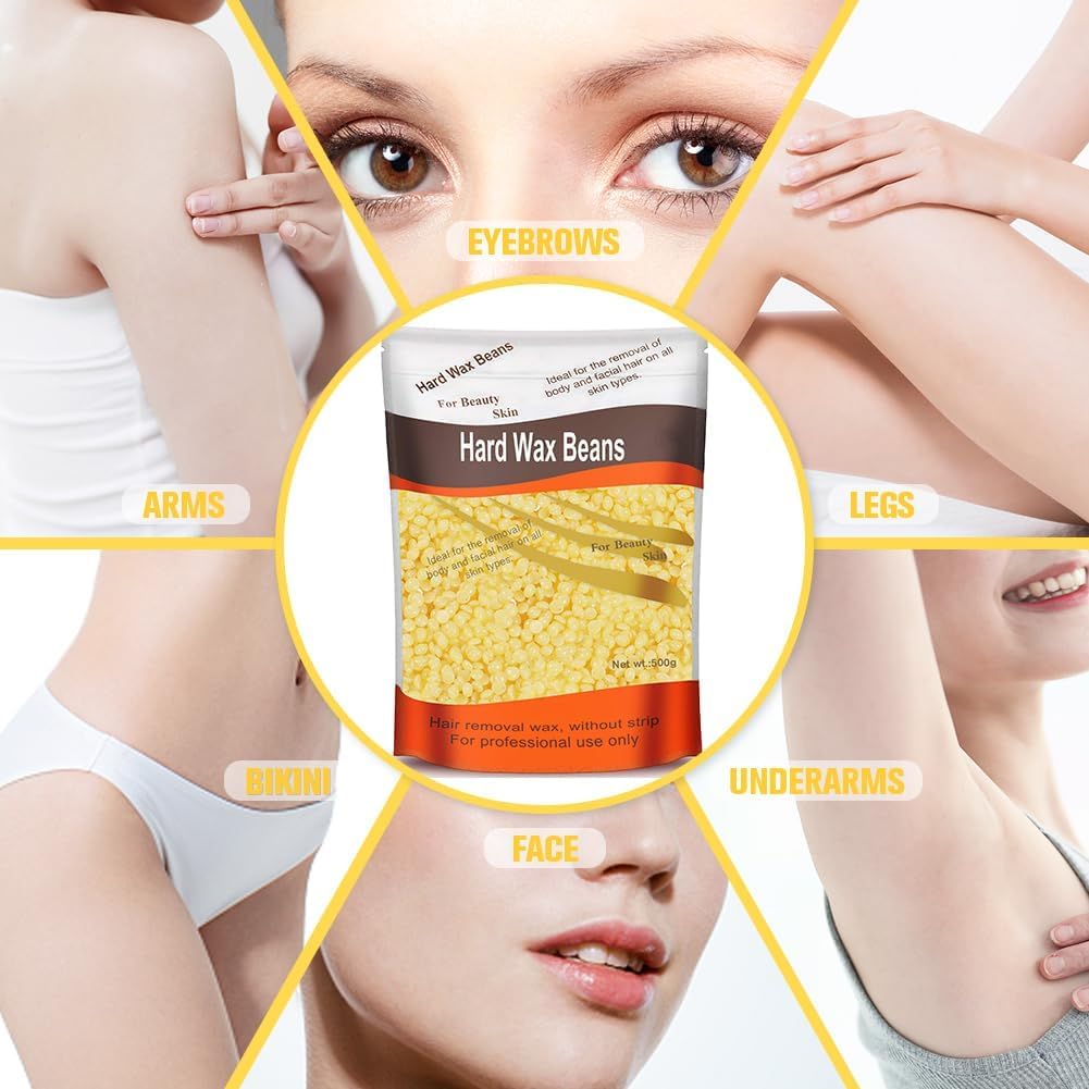 Plenteous Hard Wax Beads, 100G Painless Hard Wax Beans with 10 Applicators, Professional Wax Beads for Eyebrow, Armpit, Bikini, Back, Chest, Legs, Painless Hair Removal. (Strawberry)