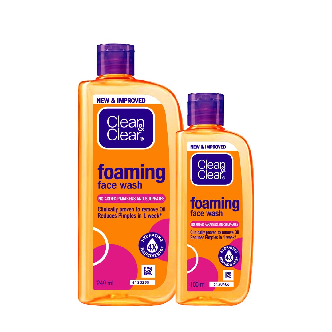 Clean & Clear Foaming Facewash for Oily Skin, Brown, 240ml