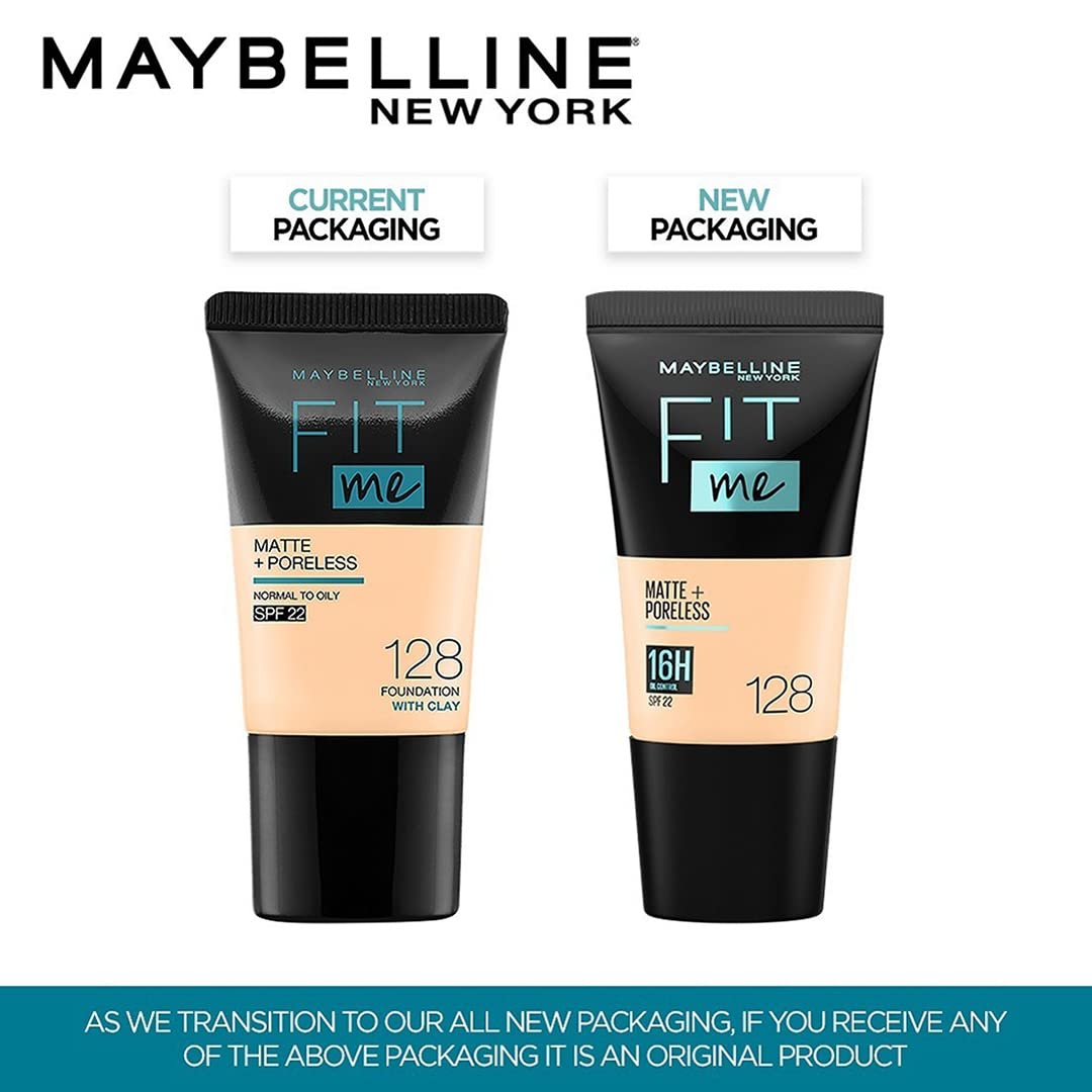 Maybelline New York Liquid Foundation, Matte & Poreless, Full Coverage Blendable Normal to Oily Skin, Fit Me, 220 Natural Beige, 18ml