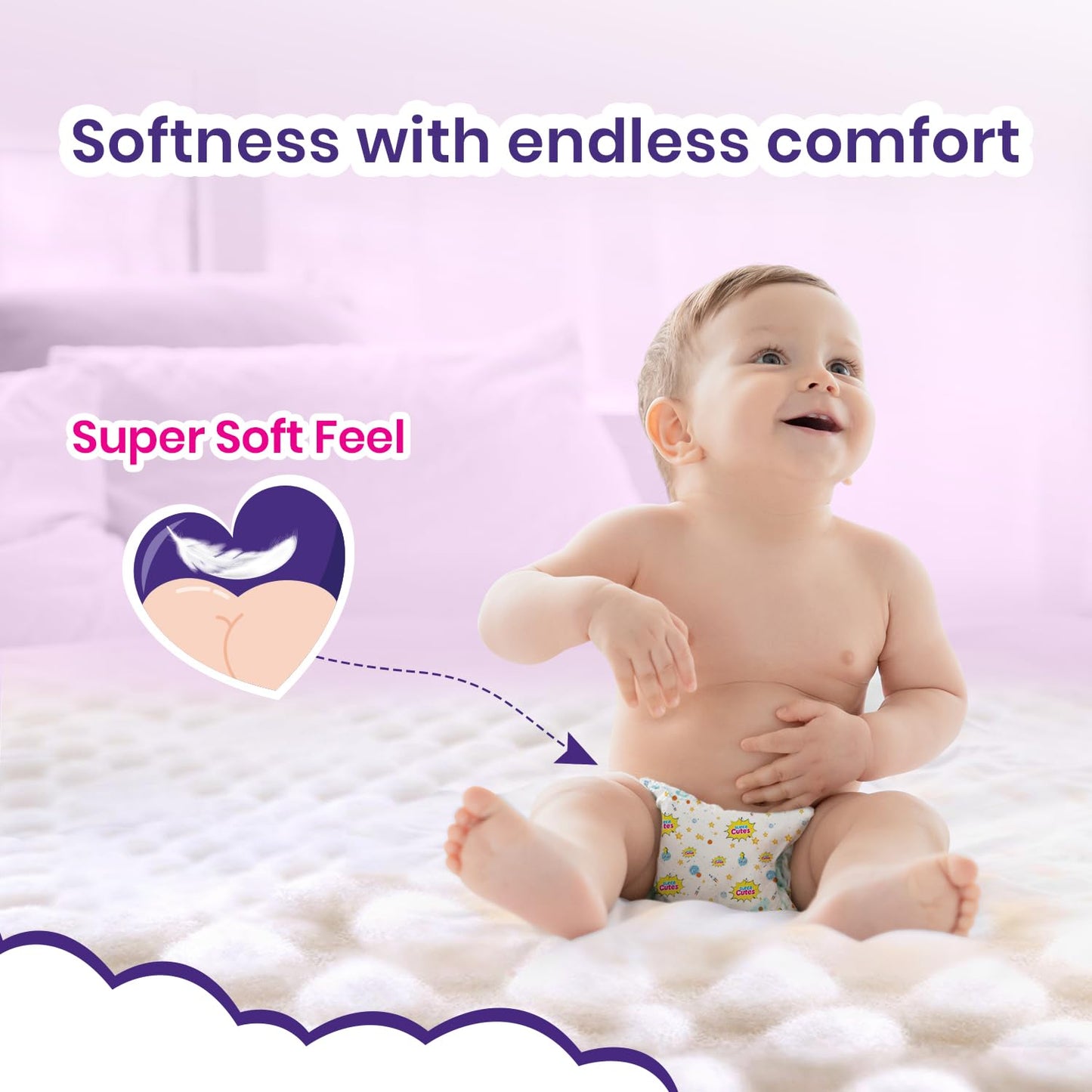 Super Cutes Premium Baby Diapers L Size 30 Count 9-14Kg,Medium34 counts,Small 40counts, XL 24 Counts , Super Soft and Rash Free Diaper Pants with 12 hrs Overnight Leakage Protection
