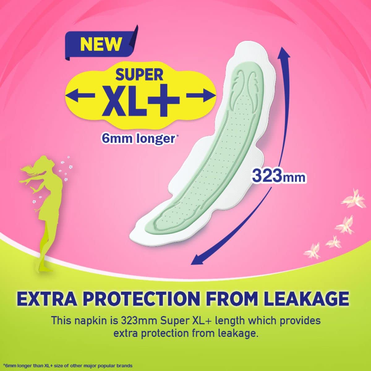 Sofy Anti-Bacteria Sanitary Pads (XL+ Size - 290 mm) 28 Pads - 6 layer deep absorption & Herbal Shield for Bacterial Protection, Soft on skin with comfy dry top sheet (Pack of 1)