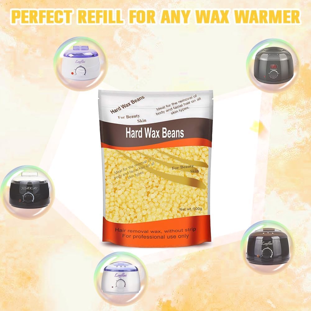 Plenteous Hard Wax Beads, 100G Painless Hard Wax Beans with 10 Applicators, Professional Wax Beads for Eyebrow, Armpit, Bikini, Back, Chest, Legs, Painless Hair Removal. (Strawberry)