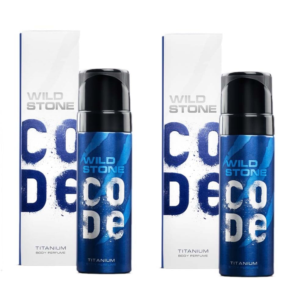 WILD STONE CODE Titanium Long Lasting No Gas Body Perfume For Men, 150Ml, Spray