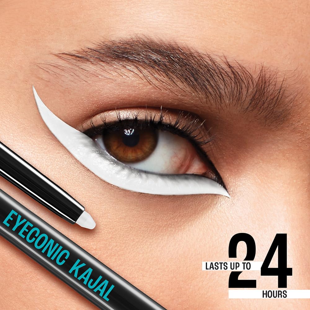 LAKMÉ Eyeconic Black Kajal 0.35 g (Combo Pack of 2) Matte Kohl Liner in a Twist Up Pencil - Waterproof, Smudge Proof & Long Lasting Eye Makeup