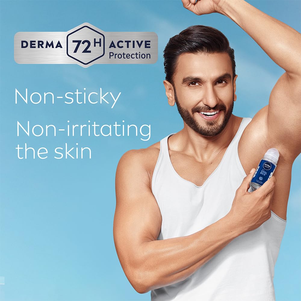 NIVEA MEN Deodorant Roll On, Cool Kick, 50ml