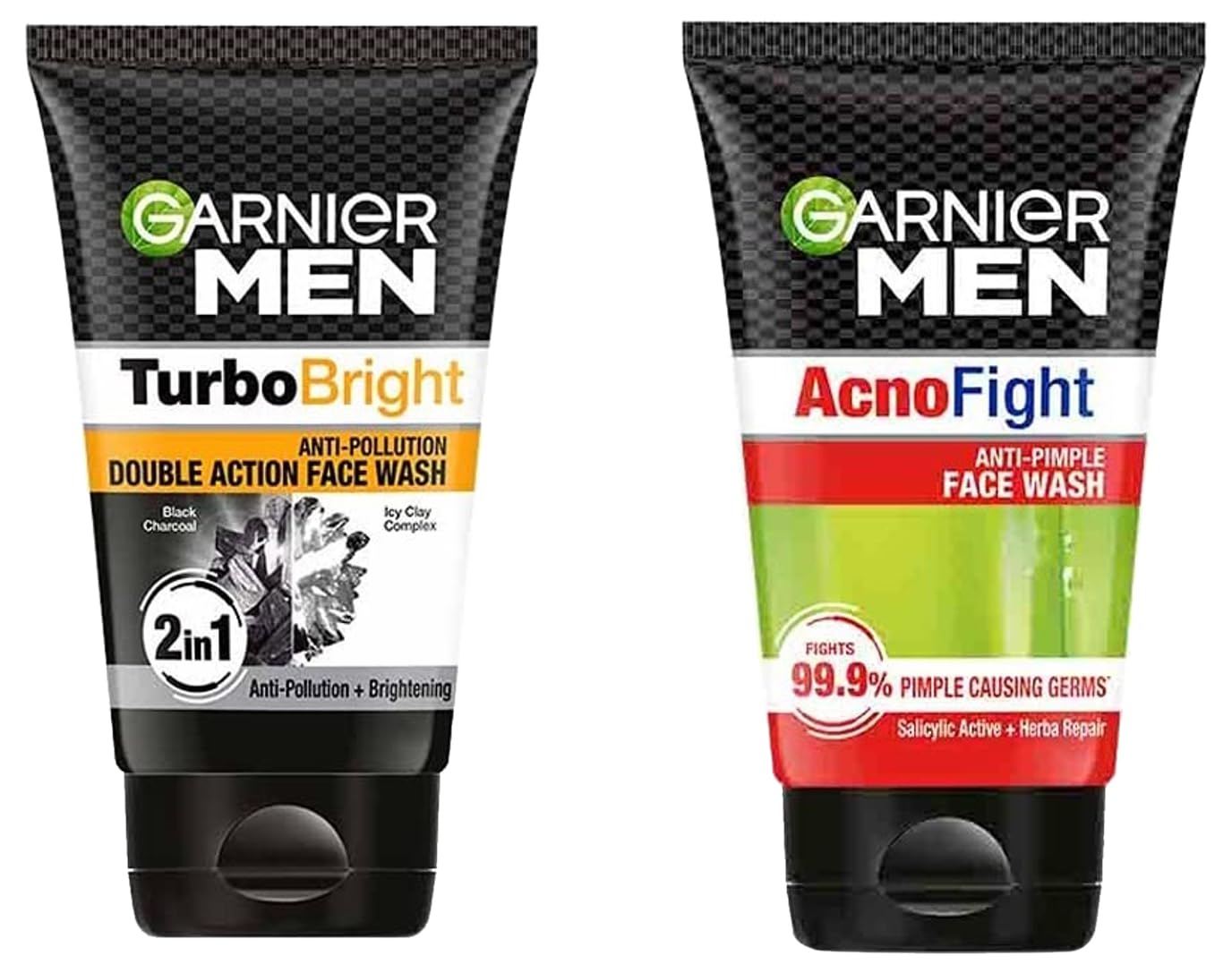 Garnier Men, Face Wash, Brightening & Anti-Pollution, TurboBright Double Action, 100 g