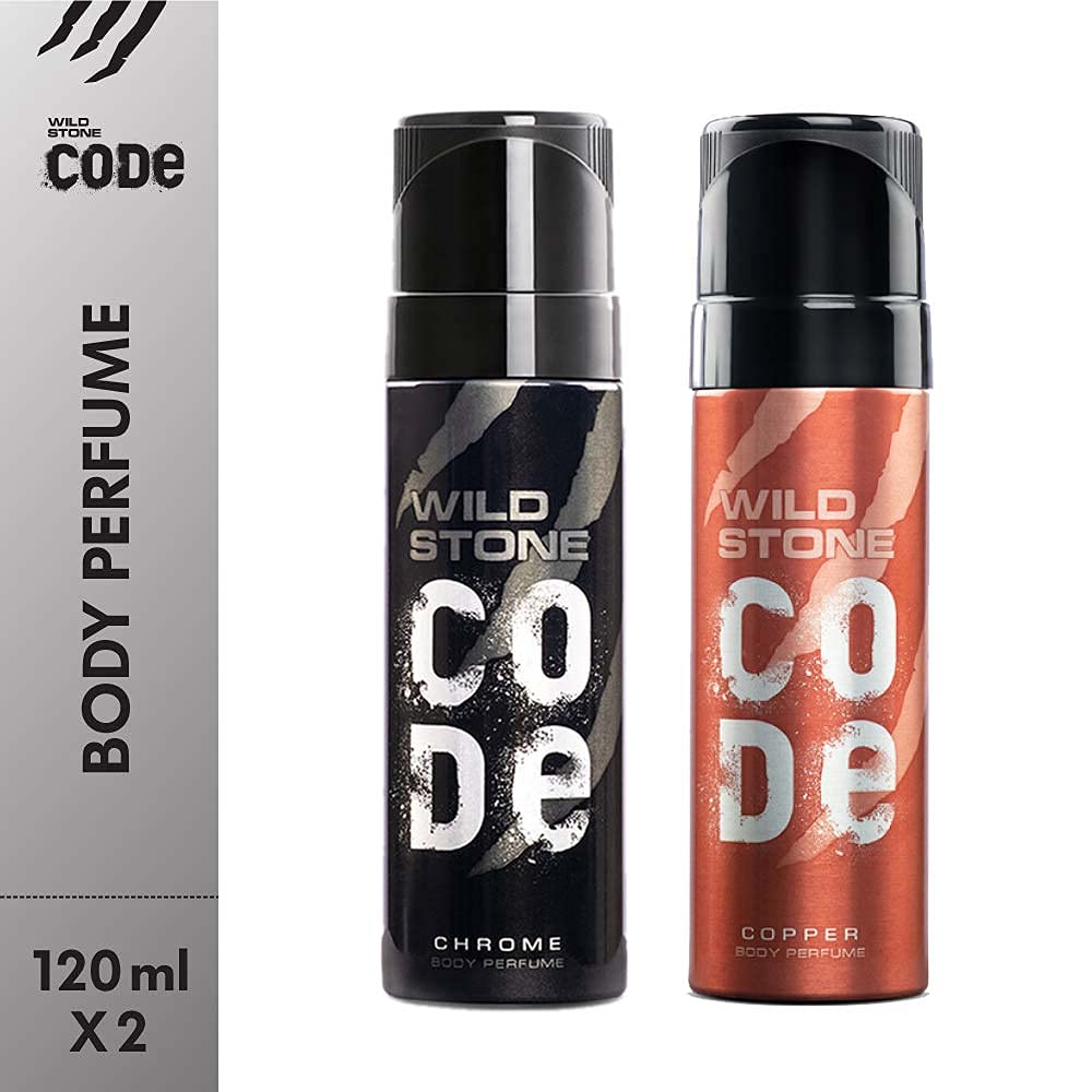 WILD STONE CODE Titanium Long Lasting No Gas Body Perfume For Men, 150Ml, Spray