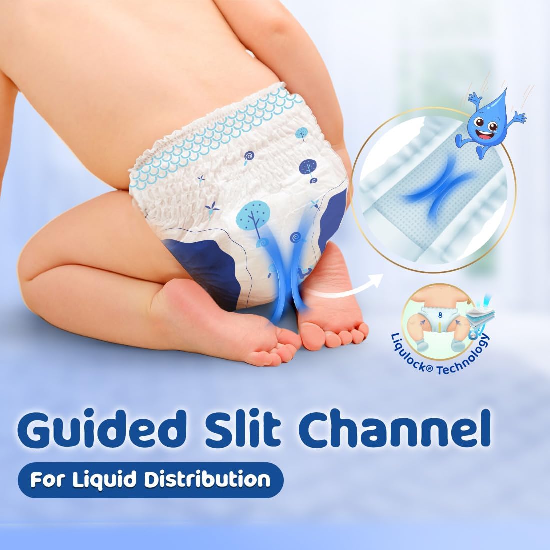 Bumtum Baby Diaper Pants, Medium Size 32 Count, Double Layer Leakage Protection Infused With Aloe Vera, Cottony Soft High Absorb Technology
