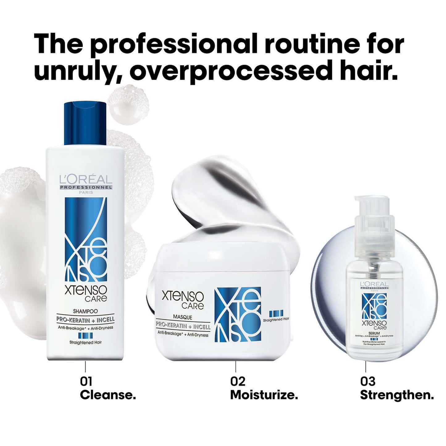 L'OREAL PROFESSIONNEL PARIS Xtenso Care Shampoo For Straightened Hair, 250 Ml |Xtenso Care Mask, 196 Gm | Shampoo & Mask For Starightened Hair, Pack Of 1