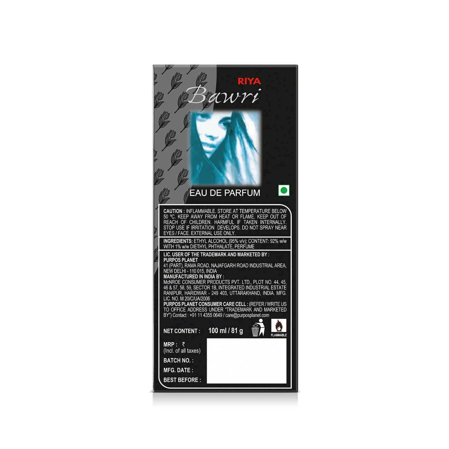 RIYA BAWRI For Women | Eau De Parfum Spray | Floral Fruity 100 ML | Mild Fragrance | Long Lasting Fragrance | Crazy Breezy Scent