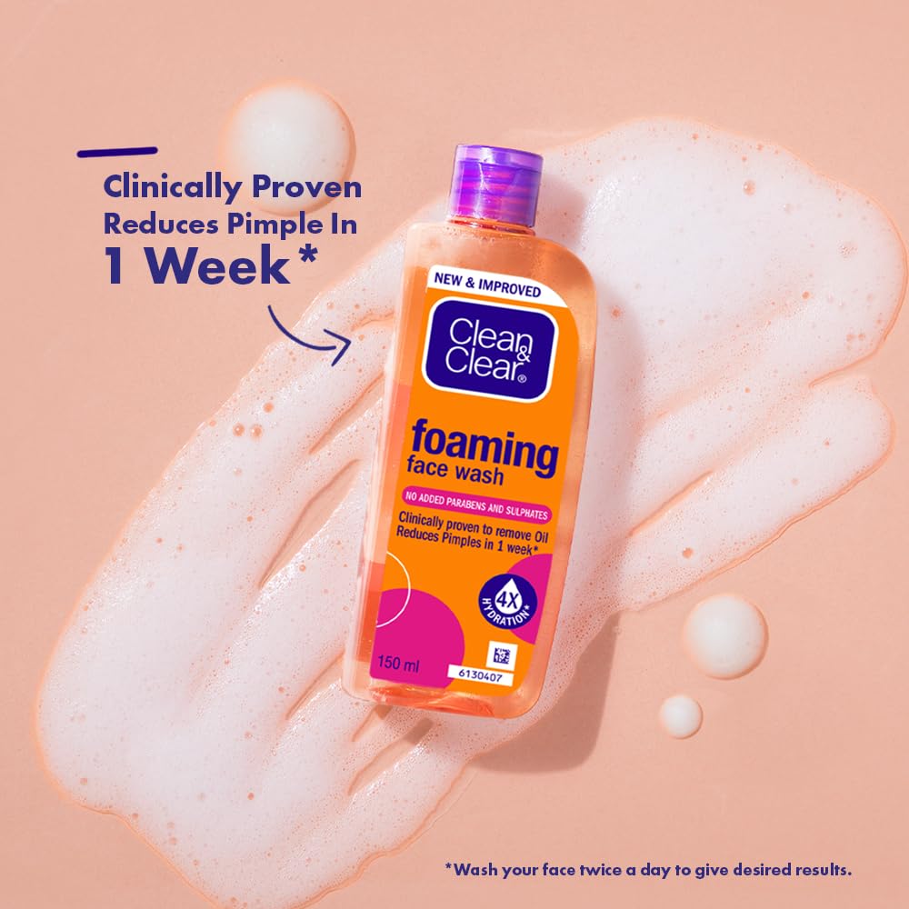 Clean & Clear Foaming Facewash for Oily Skin, Brown, 240ml