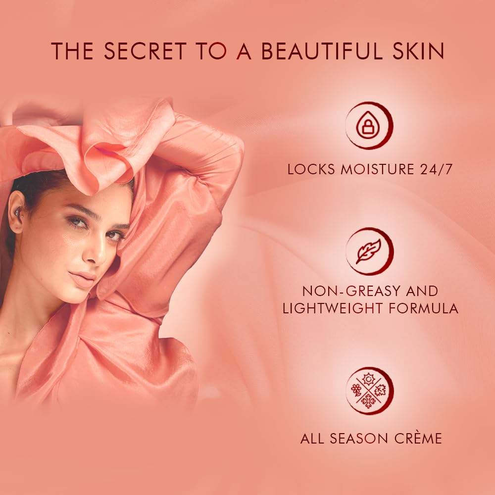 Lakme Peach Milk, Light Weight Moisturizer, 200ml, for Soft Glowing Skin, with Vitamin C, E & Peach Milk Extract, 24Hr Moisture Lock, Non-Oily, Non-Sticky Face Cream
