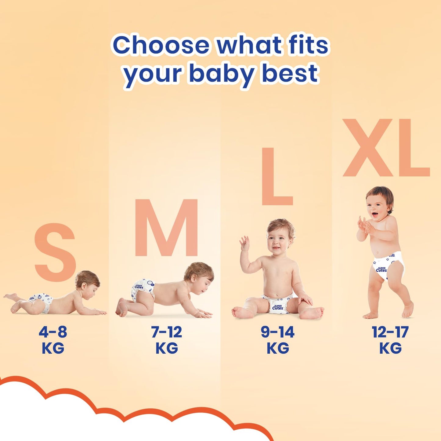 Super Cutes Premium Baby Diapers L Size 30 Count 9-14Kg,Medium34 counts,Small 40counts, XL 24 Counts , Super Soft and Rash Free Diaper Pants with 12 hrs Overnight Leakage Protection