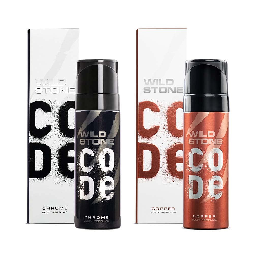 WILD STONE CODE Titanium Long Lasting No Gas Body Perfume For Men, 150Ml, Spray