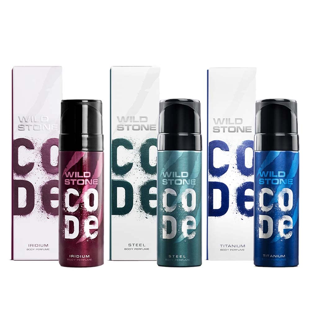 WILD STONE CODE Titanium Long Lasting No Gas Body Perfume For Men, 150Ml, Spray