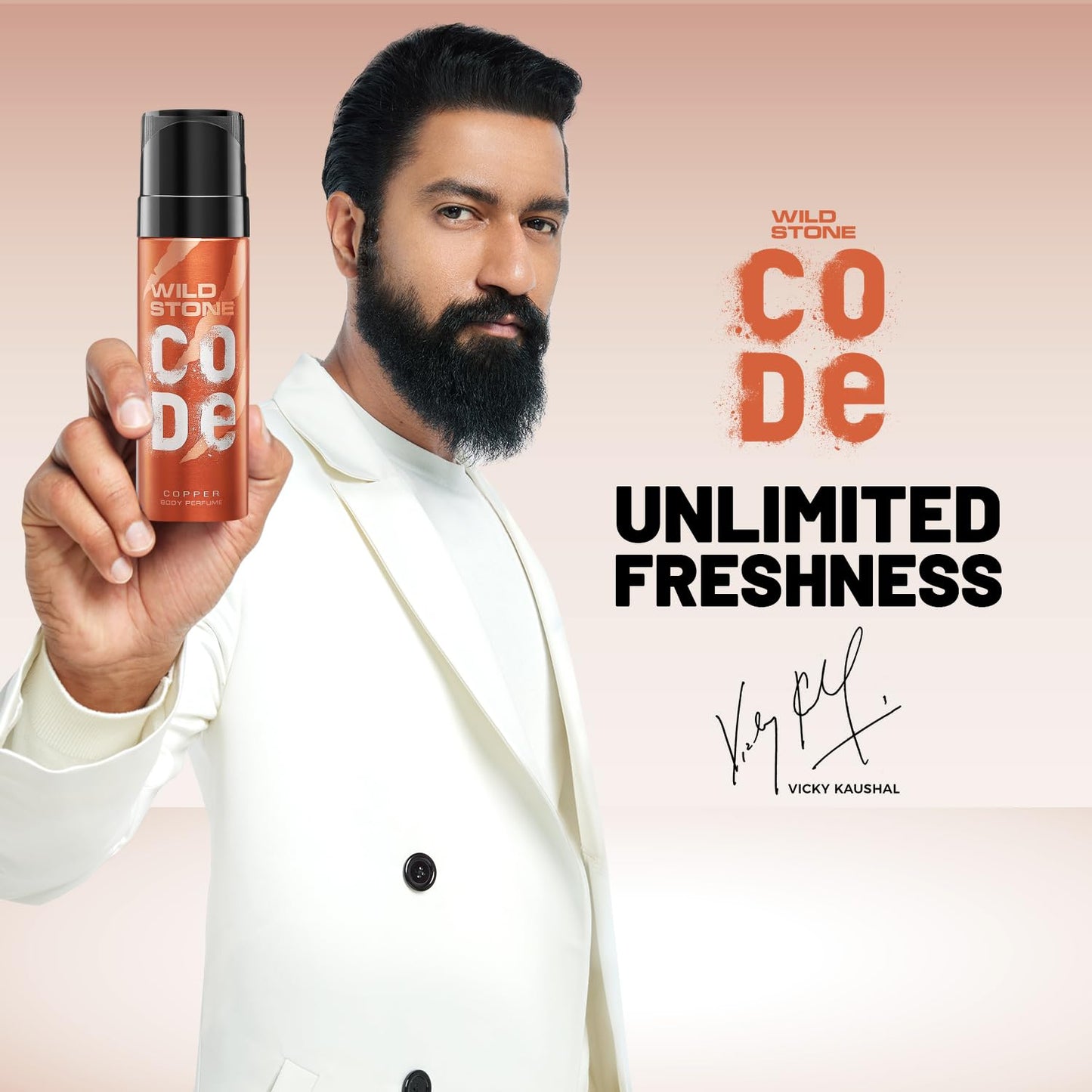 WILD STONE CODE Titanium Long Lasting No Gas Body Perfume For Men, 150Ml, Spray