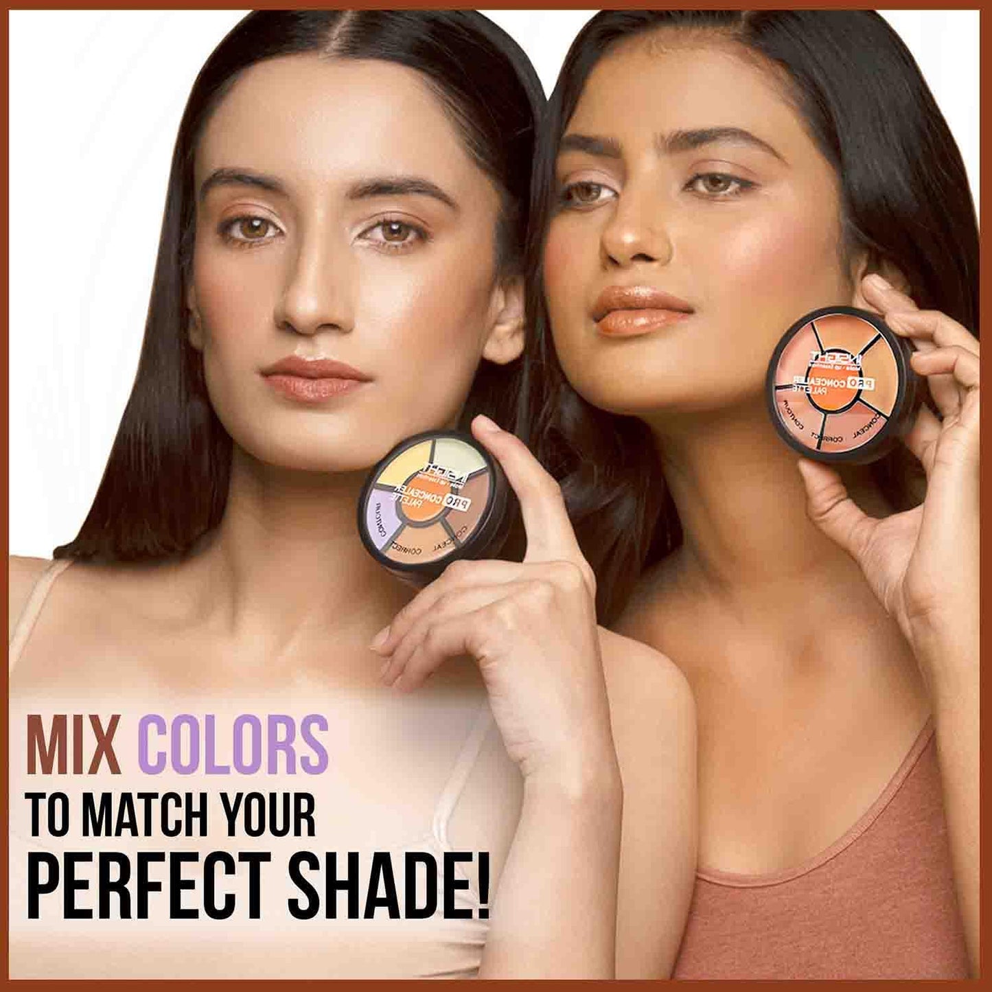 INSIGHT Cosmetics Pro Concealer Palette Waterproof Concealer With Full Coverage |Easily Blendable Concealer| 3 In 1 Palette- Conceal Corect & Contour | Crease Resistance |Long Lasting |Oil Control