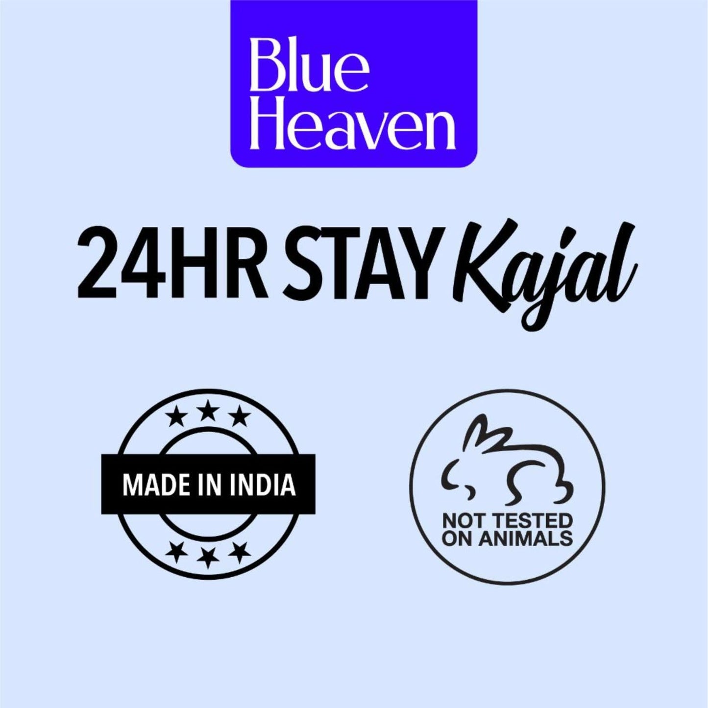 Blue Heaven 24Hr Stay Matte Pencil Kajal Black Waterproof, Deep Black, Long Lasting And Smudge Proof Eye Makeup, 0.30Gm