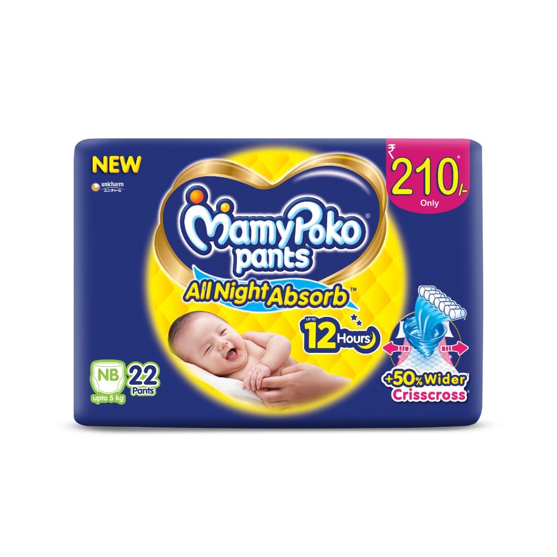 MamyPoko Pants All Night Absorb Baby Diapers, X-Large (XL), 22 Count 12-17 kg
