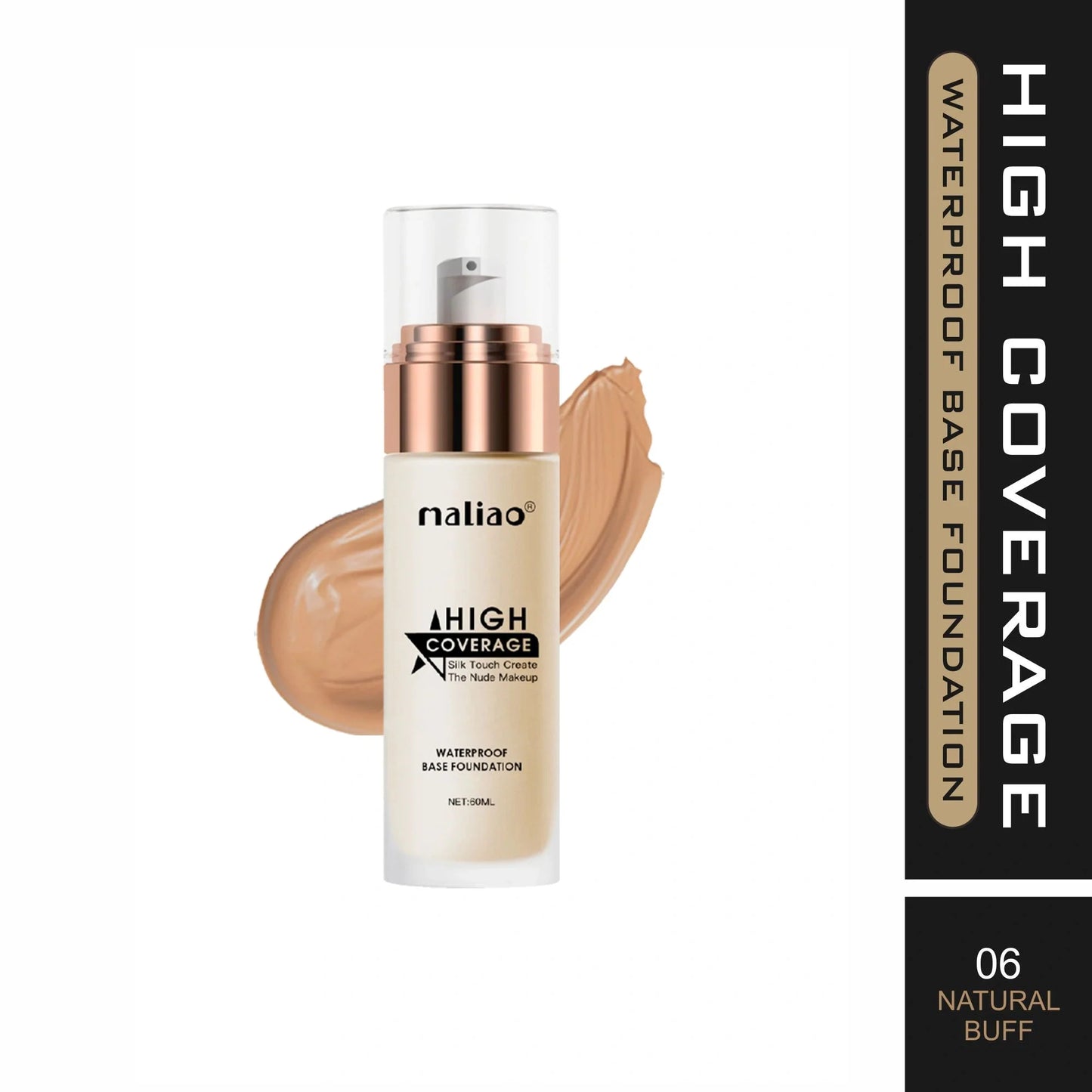 Maliao High Coverage Waterproof Base Foundation - Flawless All-Day Wear