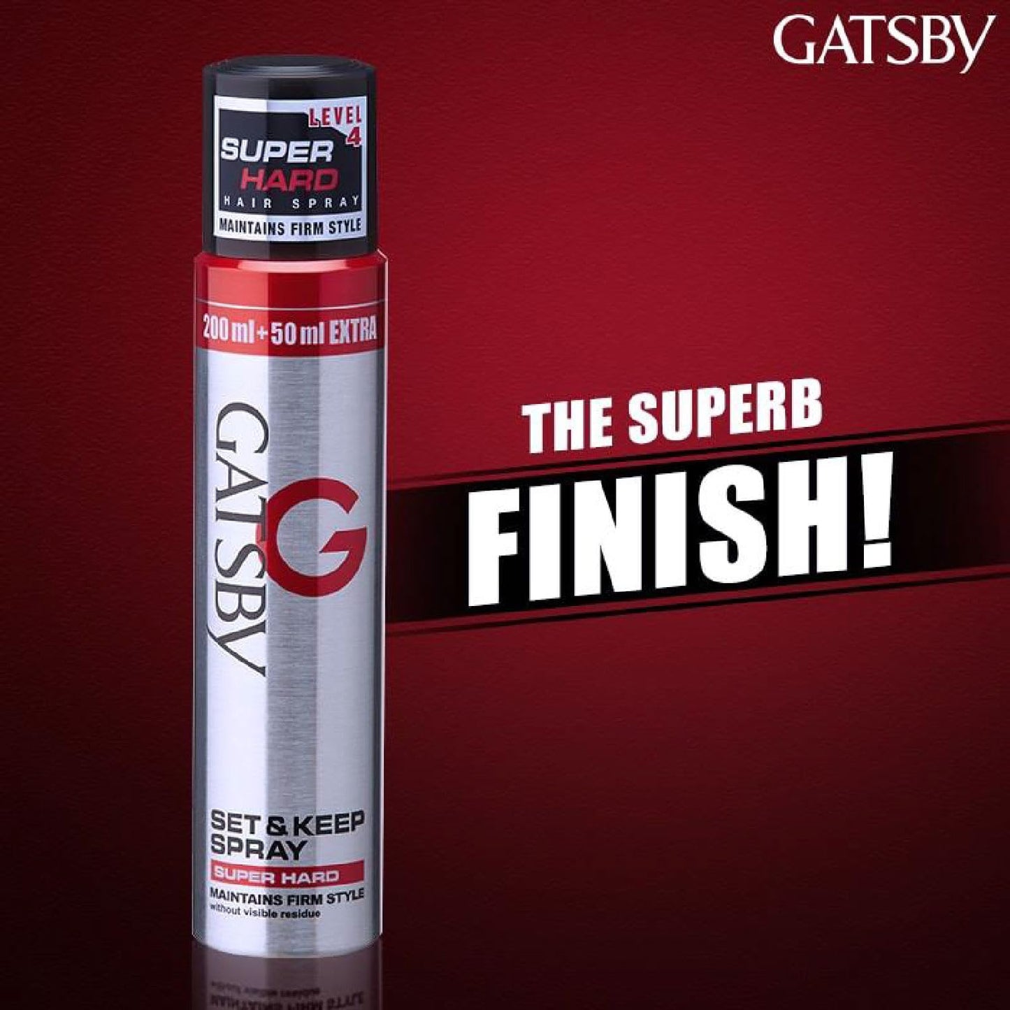 Gatsby Japan Set And Keep Hair Spray Super Hard, 250ml | Quick Drying, Long Lasting Hold, No Flaking & Natural Shine | Non Sticky & Easy Wash Off | Styling Hair Spray